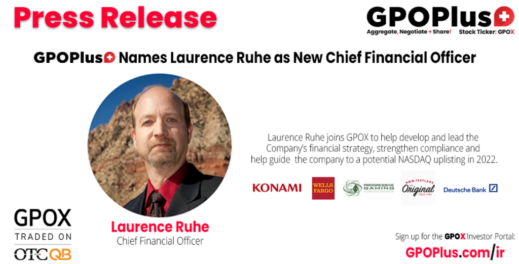 GPOPlus Names Laurence Ruhe as New Chief Financial Officer