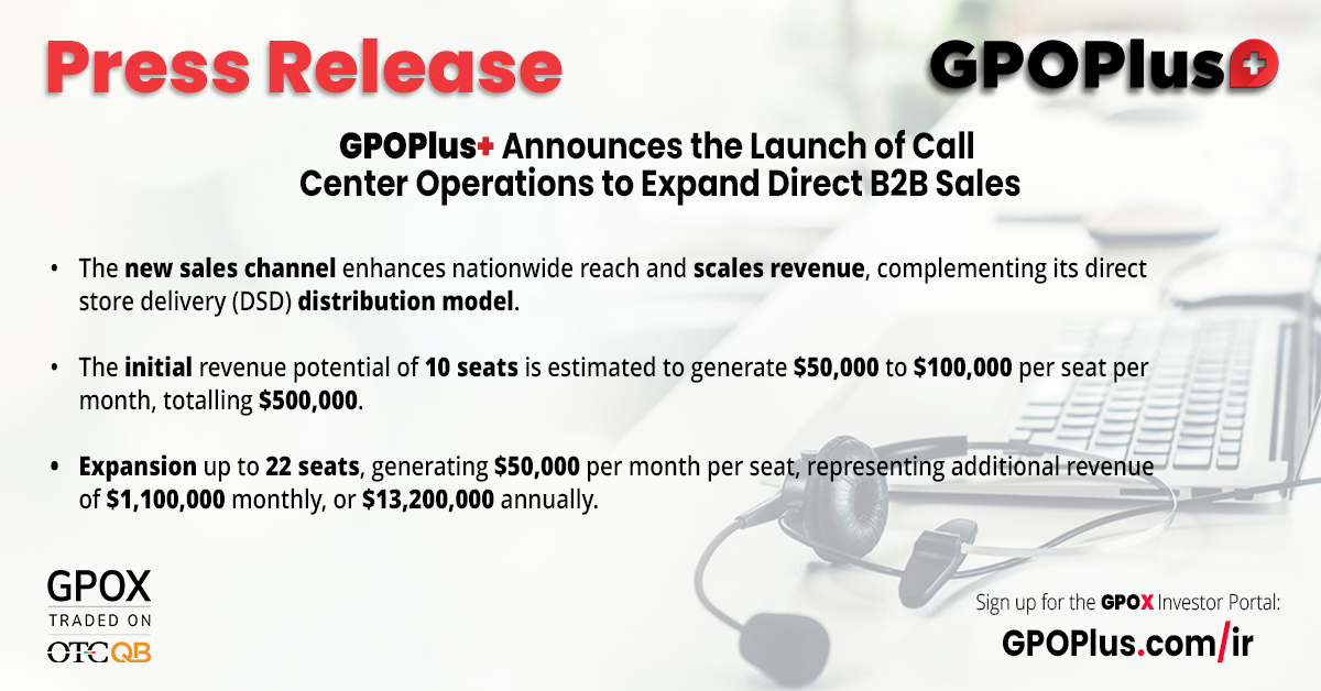 2025 06 05 GPOX Annouces Call Center