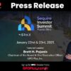 Press release for the Sequire Investor Summit in Puerto Rico, featuring Brett H. Pojunis.